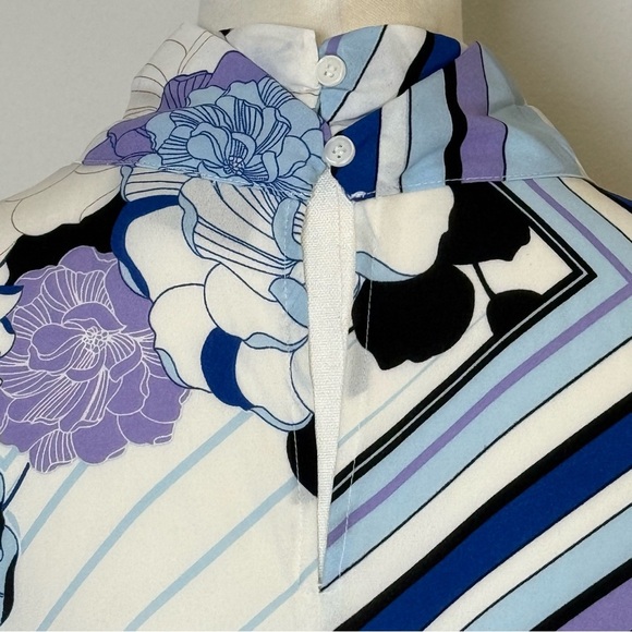 New York & Company High Neck Flutter Sleeve Floral Blouse Women’s Size XL - Picture 5 of 11